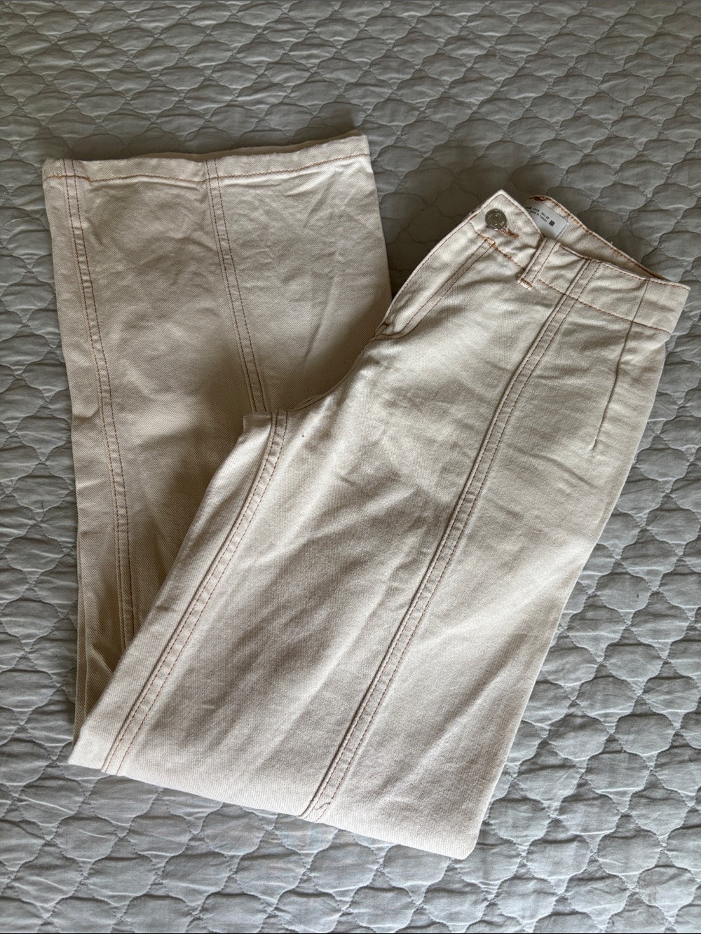 Zara Wide-Leg Seam-Detail Jeans